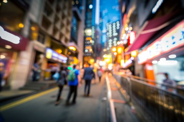 Lan Kwai Fong, in the heart of Hong Kong's Central Business District.